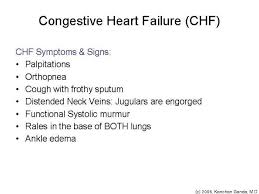 signs and symptoms of CHF
